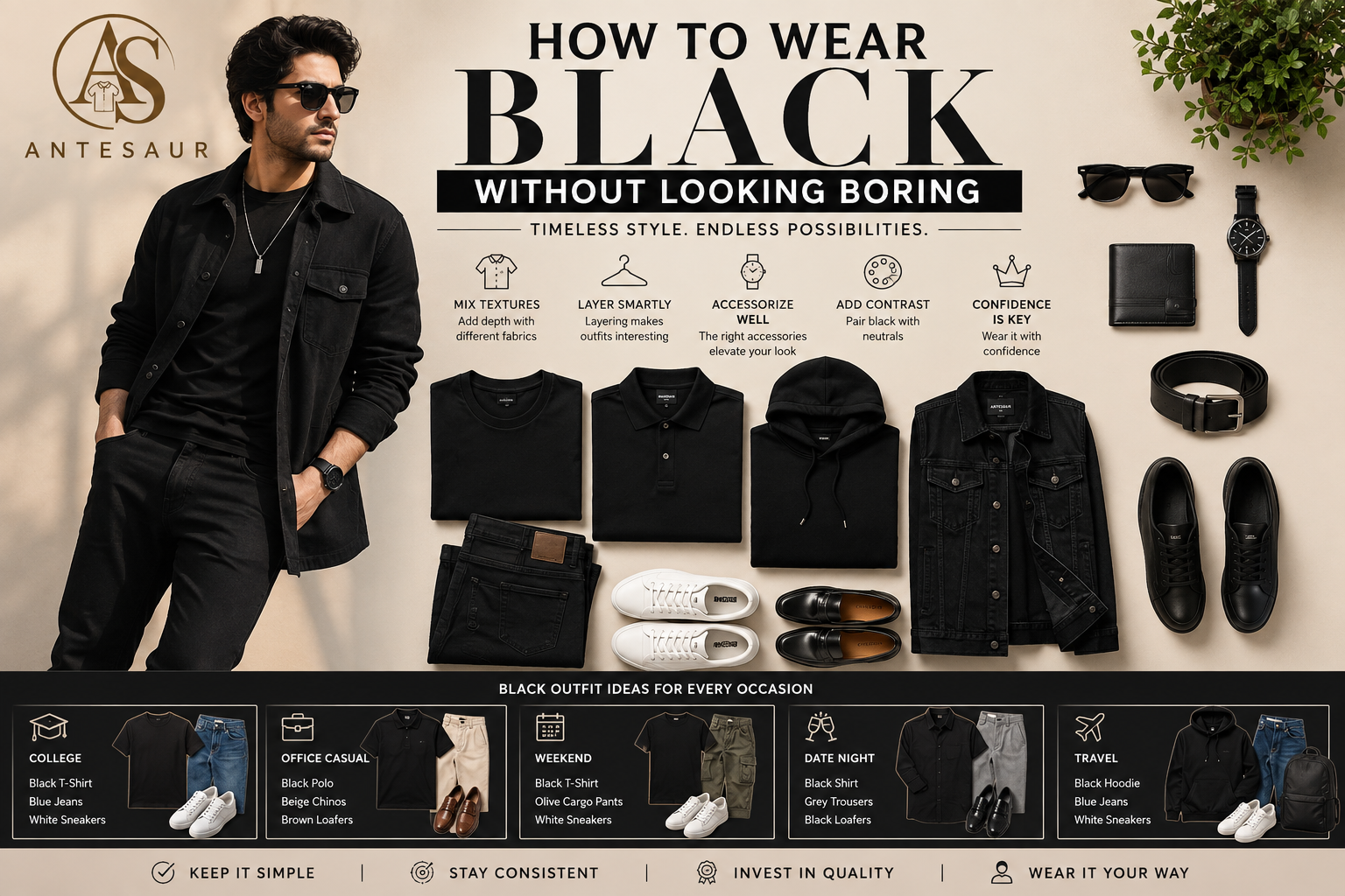 Read more about the article How to Wear Black Without Looking Boring